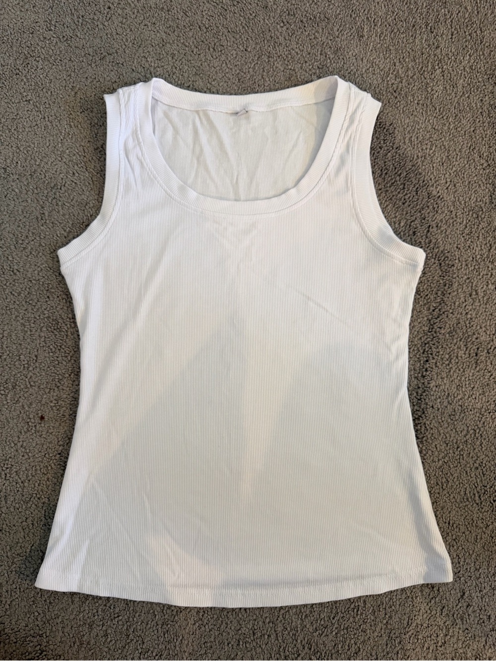Classic White Ribbed Tank Top - Women's